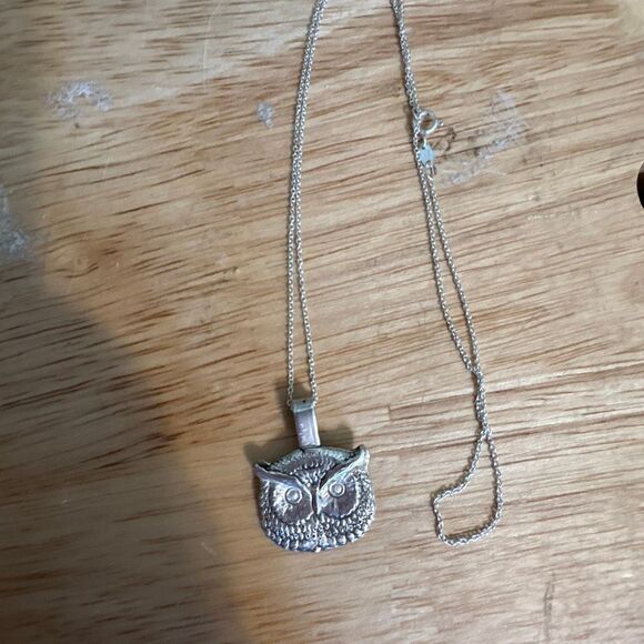 Sterling Silver Owl Necklace, 18”, New - Picture 5 of 5